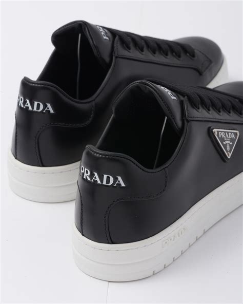 prada downtown sneakers black|prada black platform sneakers.